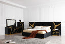 Aspen - Modern Black + Gold Bed + Nightstands