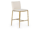 Atlanta - Modern Off-White Fabric & Brass Counter Chair