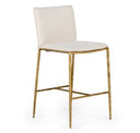 Atlanta - Modern Beige Fabric & Brass Counter Chair