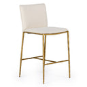 Atlanta - Modern Off-White Fabric & Brass Counter Chair