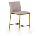 Atlanta - Modern Off-White Fabric & Brass Counter Chair