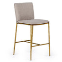 Atlanta - Modern Beige Fabric & Brass Counter Chair