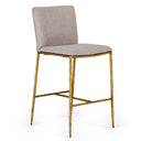 Atlanta - Modern Beige Fabric & Brass Counter Chair