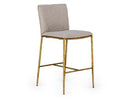 Atlanta - Modern Beige Fabric & Brass Counter Chair