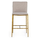 Atlanta - Modern Off-White Fabric & Brass Counter Chair