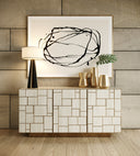 Auer - Mid-Century Modern Cream Ash + Gold Buffet