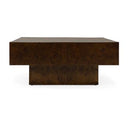August - Modern Dark Walnut Burl Oval Coffee Table