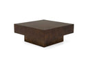 August - Modern Dark Walnut Burl Square Coffee Table