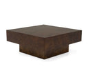 August - Modern Dark Walnut Burl Oval Coffee Table