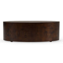 August - Modern Dark Walnut Burl Oval Coffee Table
