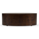 August - Modern Dark Walnut Burl Oval Coffee Table