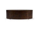 August - Modern Dark Walnut Burl Oval Coffee Table