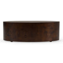 August - Modern Dark Walnut Burl Oval Coffee Table