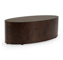 August - Modern Dark Walnut Burl Square Coffee Table