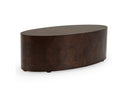 August - Modern Dark Walnut Burl Oval Coffee Table