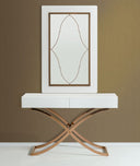 Aversa Modern White Crocodile Console Table & Mirror