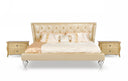Monica Modern Champagne Leather Bed