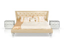 Monica Modern Champagne Leather Bed