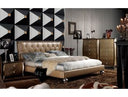 Monica Modern Champagne Leather Bed