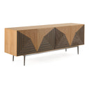 Azteca - Modern White Oak + Black Geometric Pattern Buffet
