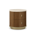 Rhythm Round Nightstand - Walnut by Caracole