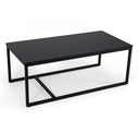 Baca - White Marble + Black Metal End Table