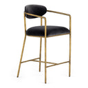 Baird - Modern Grey Velvet + Brass Counter Chair