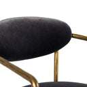 Baird - Modern Grey Velvet + Brass Counter Chair