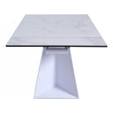 Baldwin - Modern White Ceramic Extendable Dining Table