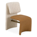 Balzan - Modern Beige Fabric + Brown Vegan Leather Dining Chair (Set of 2), view 3