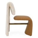 Balzan - Modern Beige Fabric + Brown Vegan Leather Dining Chair (Set of 2), view 4