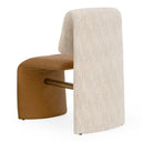 Balzan - Modern Beige Fabric + Brown Vegan Leather Dining Chair (Set of 2), view 5