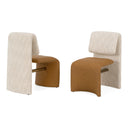 Balzan - Modern Beige Fabric + Brown Vegan Leather Dining Chair (Set of 2), view 10