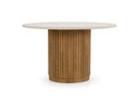 Bambi - Modern Botticino Marble + Mango Round Dining Table