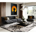 Basil - Modern Grey Fabric Small Sofa With 3 Electric Recliners