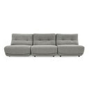 Basil - Modern Grey Fabric Small Sofa With 3 Electric Recliners