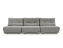 Basil - Modern Grey Fabric Large Sofa With 3 Electric Recliners