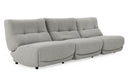 Basil - Modern Grey Fabric Large Sofa With 3 Electric Recliners