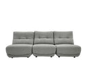 Basil - Modern Black Fabric Small Sofa With 3 Electric Recliners