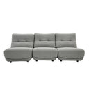 Basil - Modern Grey Fabric Small Sofa With 3 Electric Recliners