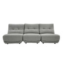Basil - Modern Grey Fabric Small Sofa With 3 Electric Recliners
