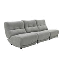 Basil - Modern Grey Fabric Small Sofa With 3 Electric Recliners