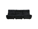 Basil - Modern Black Fabric Small Sofa With 3 Electric Recliners
