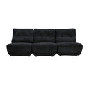 Basil - Modern Black Fabric Small Sofa With 3 Electric Recliners