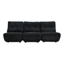 Basil - Modern Black Fabric Large Sofa With 3 Electric Recliners