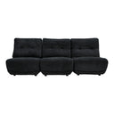Basil - Modern Black Fabric Small Sofa With 3 Electric Recliners