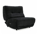 Basil - Modern Black Fabric Small Sofa With 3 Electric Recliners
