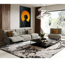 Basil - Modern Black Fabric Small Sofa With 3 Electric Recliners