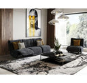 Basil - Modern Grey Fabric Small Sofa With 3 Electric Recliners