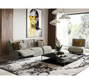 Basil - Modern Black Fabric Small Sofa With 3 Electric Recliners